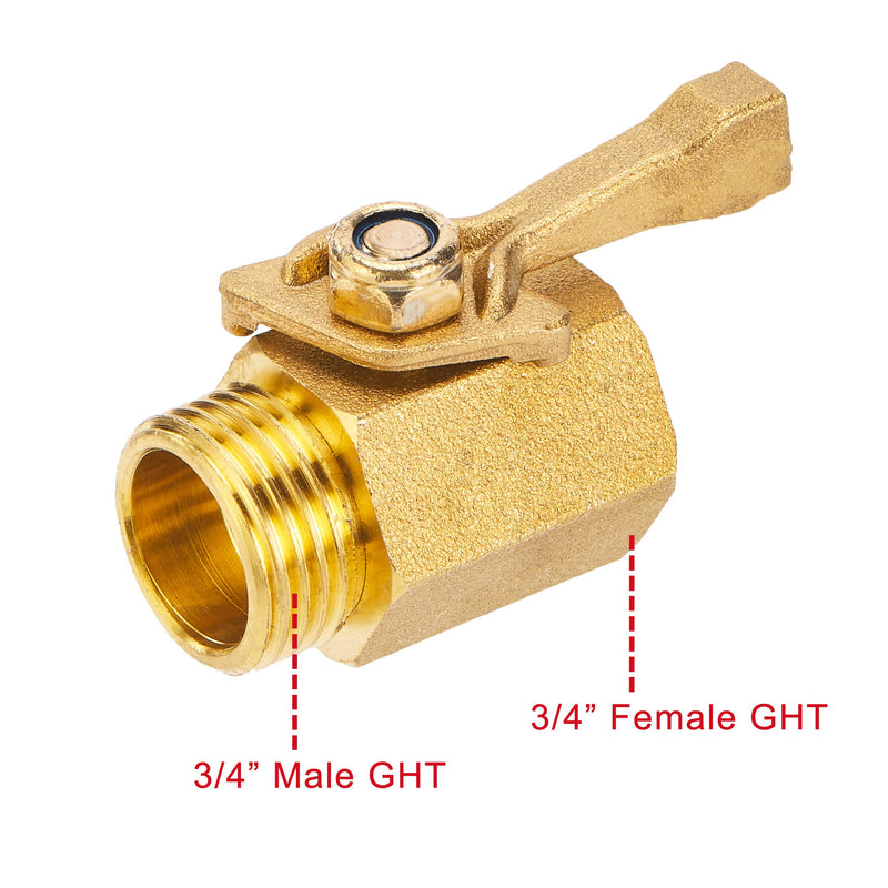 JOEJET Garden Hose Shut Off Valve, Heavy Duty Brass Shut Off Valve for Garden Hose with 2 Rubber Washers, 3/4 Inch, 2 Pack - NewNest Australia