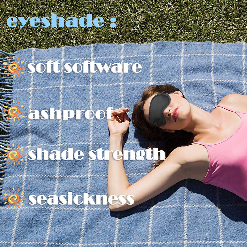 ITME 6 Pack Sleep Eye Mask Shade Cover, Sleeping Blindfold for Men & Women, Suitable for Lunch Break/Travel/on The Plane/Hotel/Camping Usage ( Black ) 06-pack - NewNest Australia