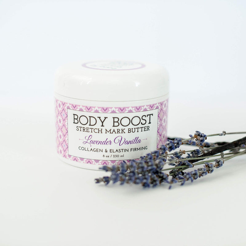 Body Boost Lavender Vanilla Stretch Mark Butter 8 oz.- Treat Stretch Marks and Scars- Pregnancy and Nursing Safe- with Shea Butter - NewNest Australia