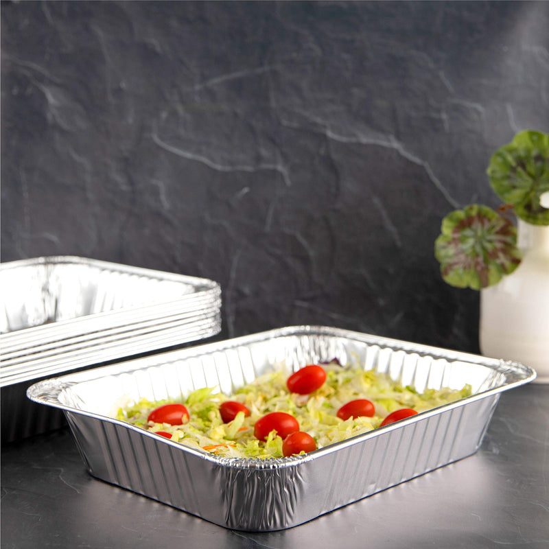 NewNest Australia - Plasticpro Disposable 9 x 13 Aluminum Foil Pans Half Size Deep Steam Table Bakeware - Cookware Perfect for Baking Cakes, Bread, Meatloaf, Lasagna Pack of 10 