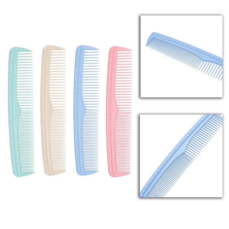 Kare & Kind Hair Combs Set - Colorful 4 pcs Durable Plastic Combs - (7.46 inches) - Coarse and Fine Tooth - For Combing, Hairstyling, Trimming, Cutting - Home and Hair Salons - For Men, Women, Kids - NewNest Australia