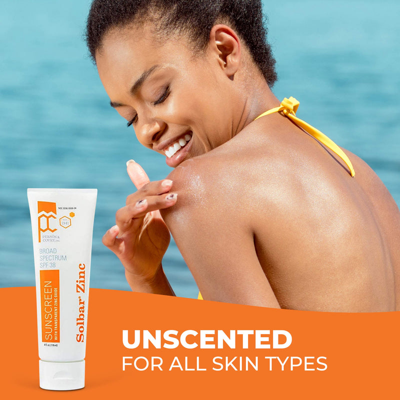 Solbar Sunscreen Zinc with Zinc Oxide Spf 38 Unscented Transparent Cream 4 oz - NewNest Australia