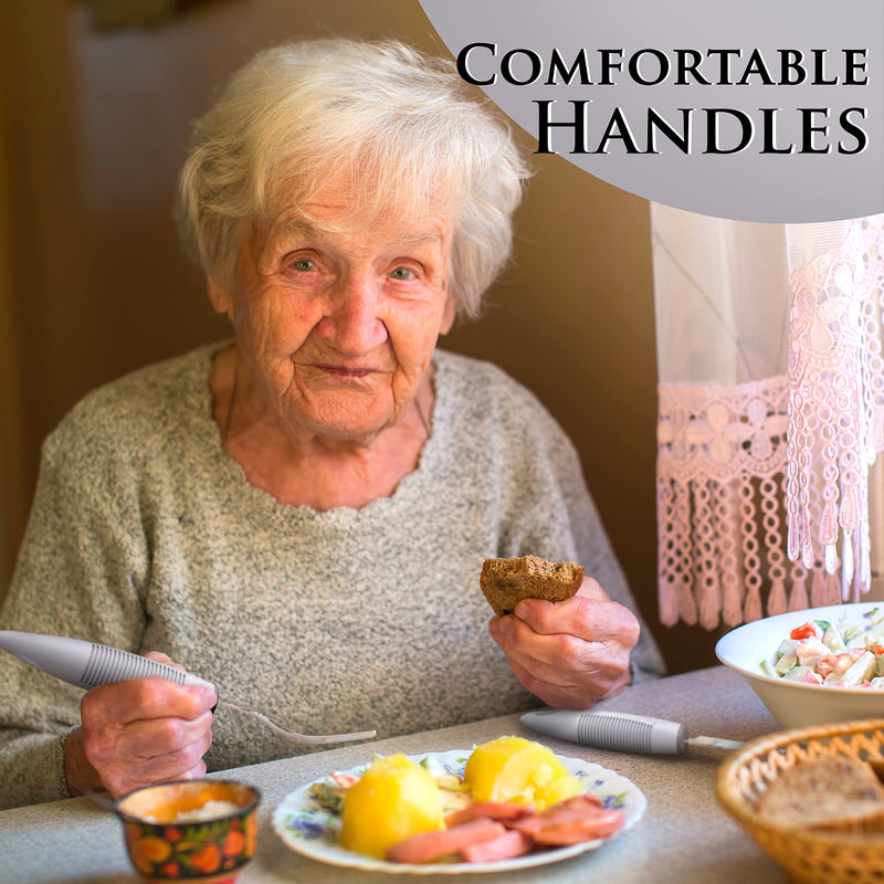 iMedic Comfort Grips Cutlery - Cutlery for Disabled Hands - Dishwasher Safe Disabled Cutlery for Adults - Disability Cutlery for Adults Suffering from Trembling Hands - 1 Set Grey Single - NewNest Australia