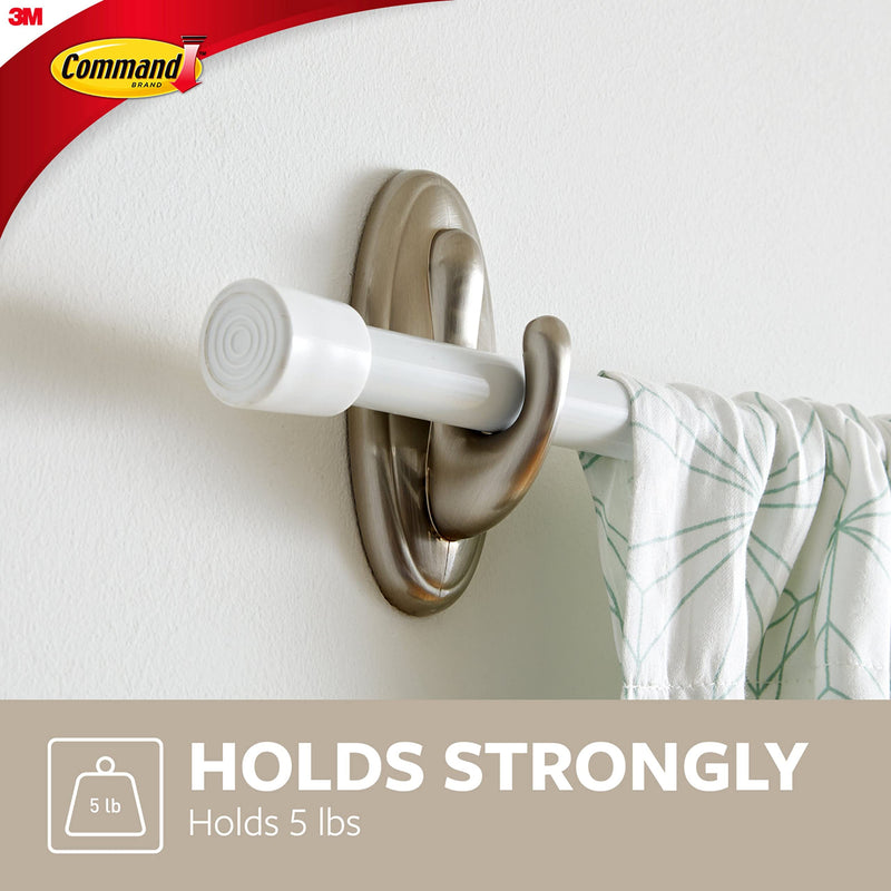 Command Curtain Rod Hooks for 1/2" or 5/8" Diameter Rods, Total 4 Hooks with 4 Command Strips, 2 Pack of 2 Hooks, Decorate Damage-Free - NewNest Australia