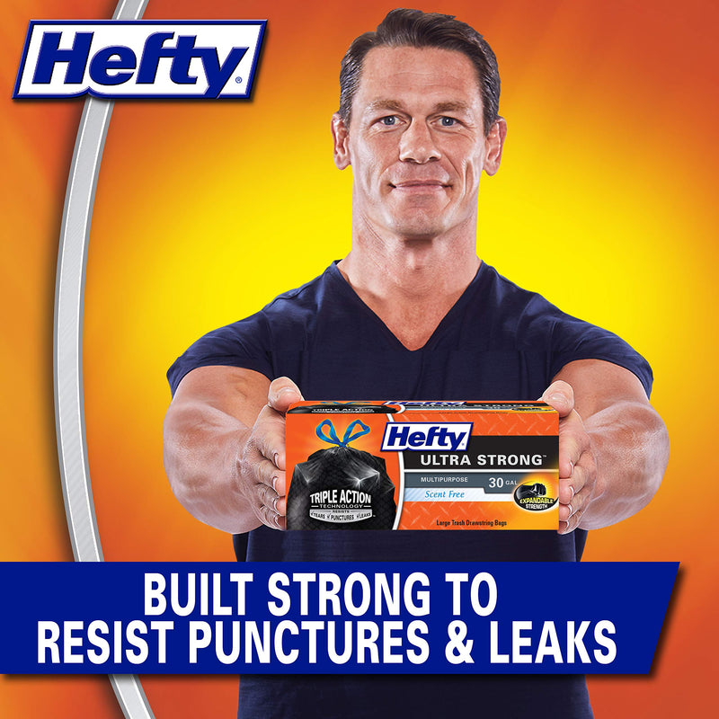 Hefty Ultra Strong Multipurpose Large Trash Bags, Black, Unscented, 30 Gallon, 14 Count Unscented - 14 Count - NewNest Australia