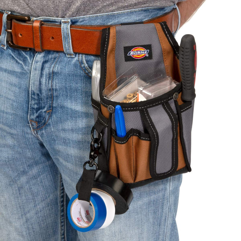 Dickies 7-Pocket Canvas Tech Pouch with Tape Tether, Universal-fit Steel Clip and Tunnel Loop for Tool Belt - NewNest Australia