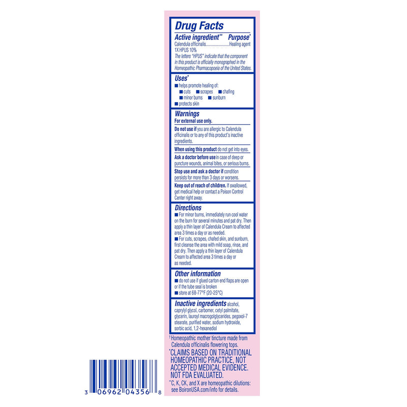 Boiron Calendula, 2.5 Ounce, Topical First Aid Cream for Cuts, Scrapes, Chafing, and Sunburn - NewNest Australia