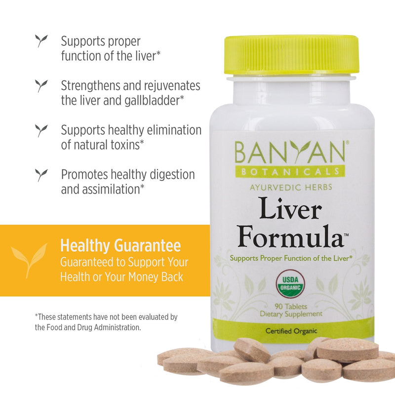Banyan Botanicals Liver Formula - USDA Organic, 90 Tablets - Cleansing Bitter Herbs to Detoxify The Liver & Gallbladder* - NewNest Australia