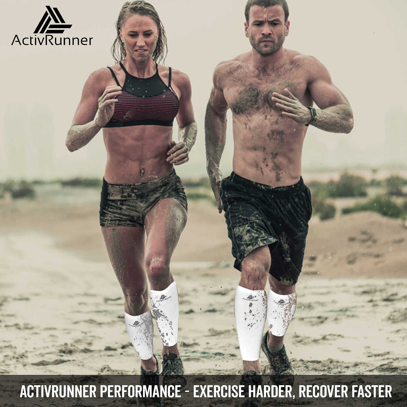 ActivRunner Calf Compression Sleeves. 2 Pairs Per Pack. Performance  Compression Support for Improved Circulation, Shin Splints, Calf Muscle  Cramps