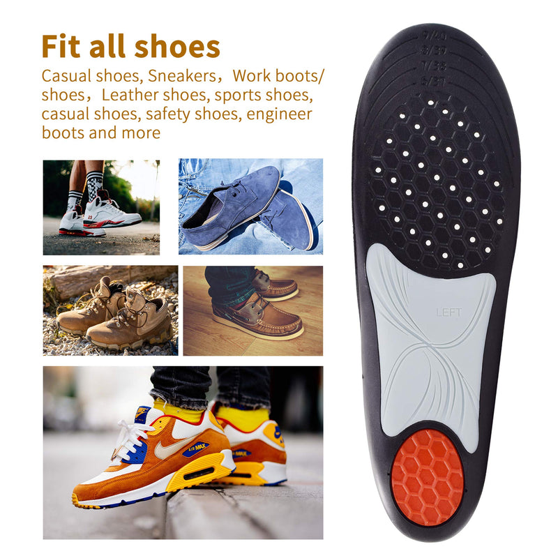 SAUDEfoot Arch Support Orthotics Insoles for Men and Women,Plantar Fascitis Cushioning Insoles,Comfortable soft Breathable For Walking and sport, Pain heel Relief L: Men UK7-12/EU41-46 - NewNest Australia