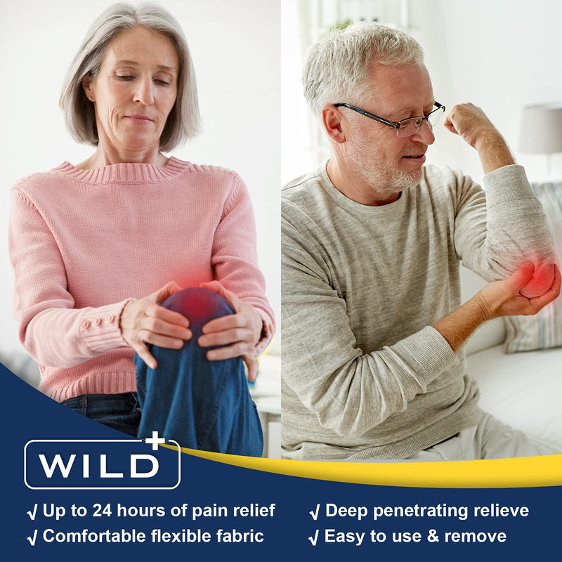 WILD+ Knee Pain Relief Patch, Large 12PCS Max Strength Knee Patches Pain Relief Plaster Heat Patches, Arthritis Back Pain Relief Pads Pain Relieving for Neck/ Knee/Back/Muscle/Joint Pain - NewNest Australia