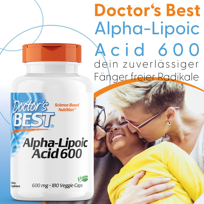 Doctor's Best, Alpha-Lipoic Acid (Alpha Lipoic Acid), 600 mg Depot, 2-Day Dose, 180 Vegan Capsules, High Dose, Laboratory Tested, Non-GMO, Gluten Free 180 Pieces (Pack of 1) 146.0 - NewNest Australia