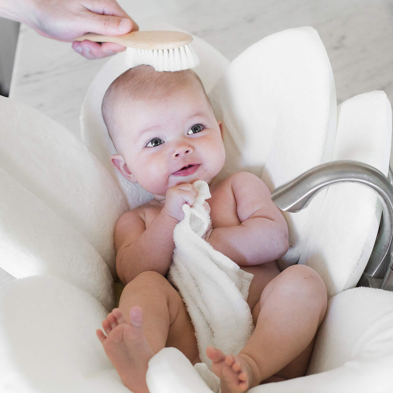 Natemia Quality Wooden Baby Hair Brush for Newborns & Toddlers | Natural Soft Goat Bristles | Ideal for Cradle Cap | Perfect Baby Registry Gift - NewNest Australia