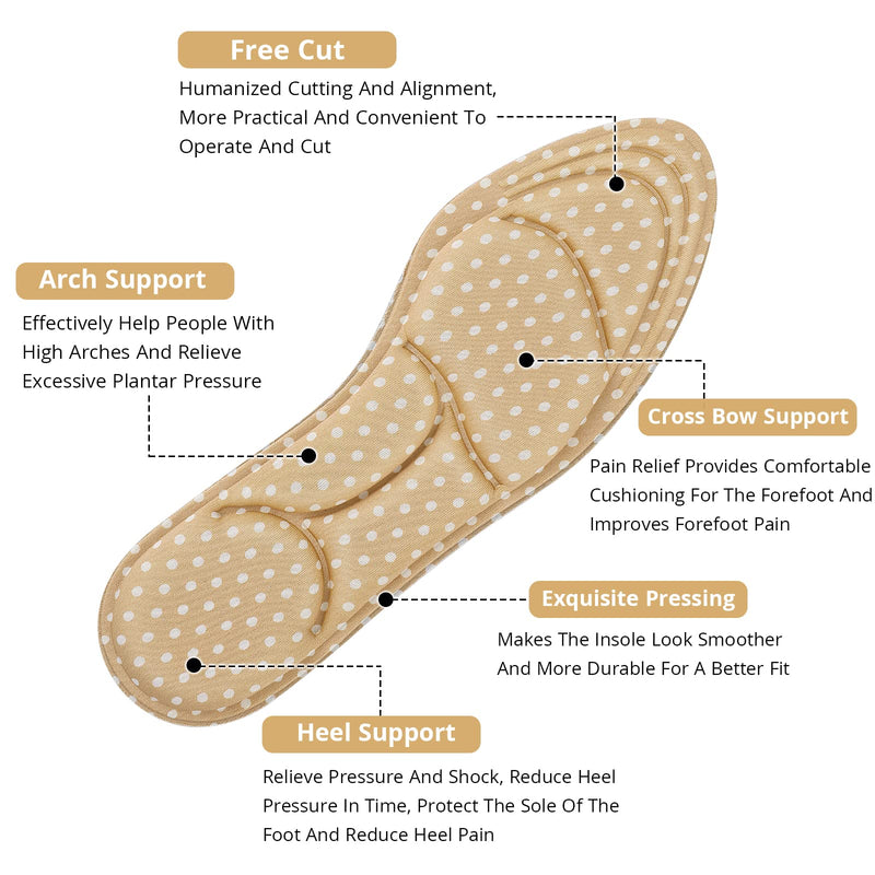 WLLHYF 3 Pairs Foot Pads Inserts Insoles High Heel Cushion Grips Standing All Day for Too Big Loose Shoe Sneakers Sole Protector Filler Feet Arch Bottom Liners Replacement for Women Men - NewNest Australia