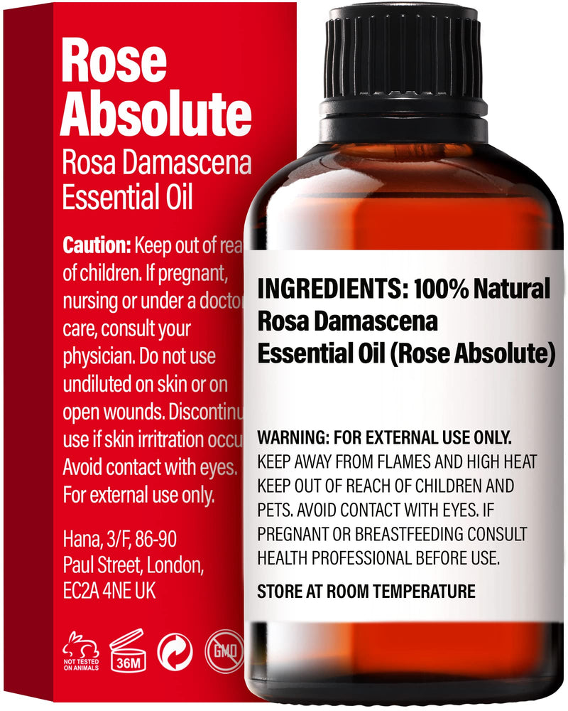 H'Ana Rose Essential Oils For Skin And Aromatherapy - 100% Pure Therapeutic Grade Rose Oil For Face - Rose Essential Oil For Diffuser, Skin, Face, Hair And Perfume (30Ml) - NewNest Australia