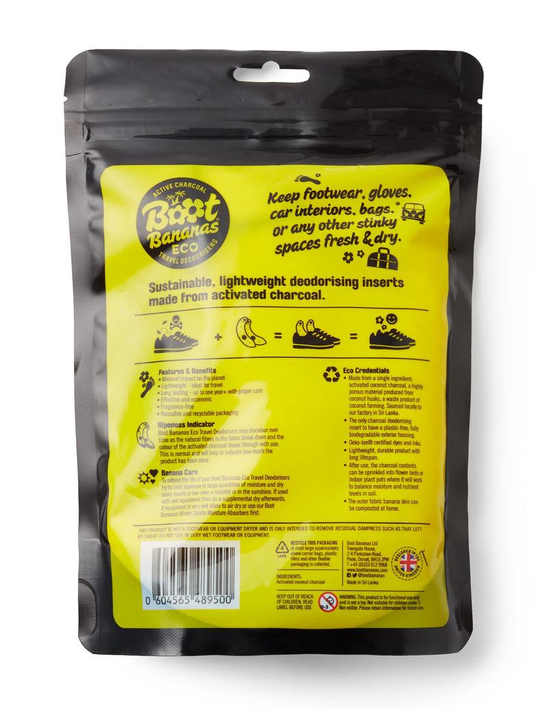 Boot Bananas Eco Travel Deodorisers | Light Weight, Sustainable, Reusable Sports Shoe & Glove Deodorizer Odour Neutralizer & Air Purifier | Eco-Conscious | Lasts up to 12 Months | 1 Pair - NewNest Australia