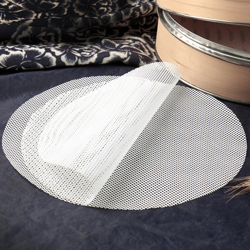 NewNest Australia - GUCUJI 4Pcs 10 inch Non stick Silicone Steamer Liners Mesh Mat Pad Steamed Buns Dumplings Baking Pastry Dim Sum Mesh 