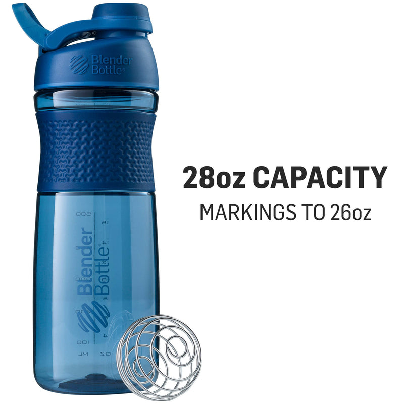 BlenderBottle Sportmixer Twist Tritan drinking bottle with BlenderBall, suitable as a protein shaker, protein shaker, water bottle or for fitness shakes, BPA free, scaled up to 760 ml, 820 ml, navy blue - NewNest Australia