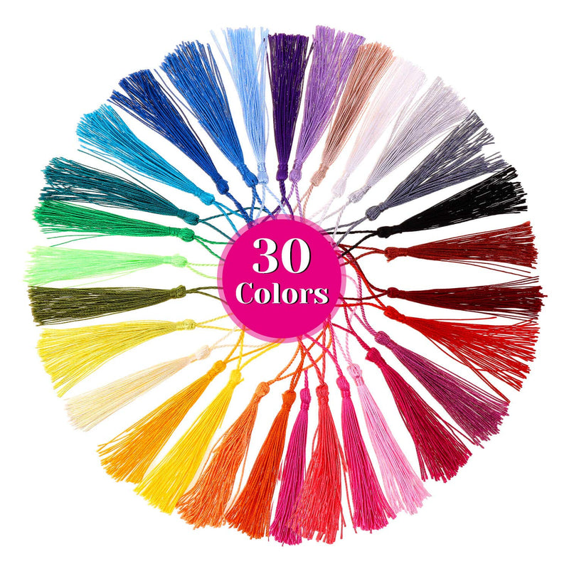 Tassels, Cridoz 120Pcs Bookmark Tassels Silky Handmade Soft Craft Mini Tassels with Loops for Bookmarks, Crafts and Jewelry Making, 30 Colors - NewNest Australia