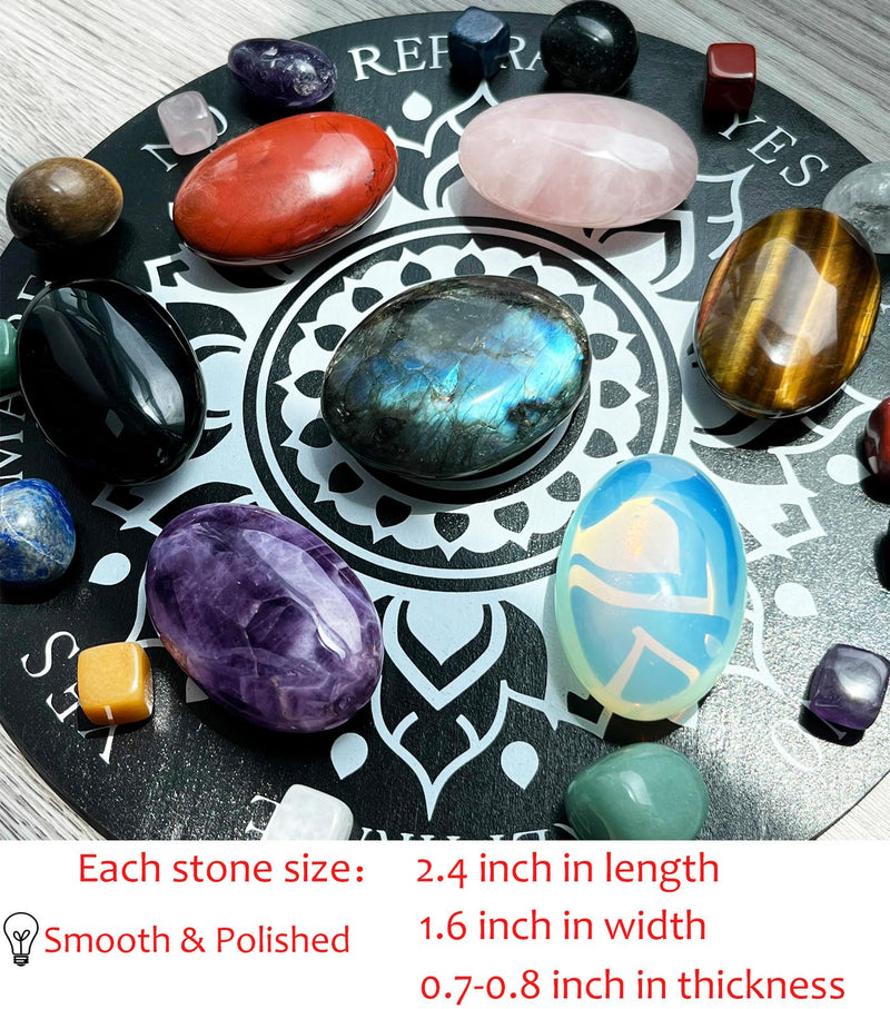 XIANNVXI 2.4" Large Amethyst Crystal Stone Polished Palm Healing Gemstone 0.7" Thick Pocket Worry Stone Crystal for Massage Reiki Stress Relief Balancing Meditation Accessories A - Amethyst - NewNest Australia