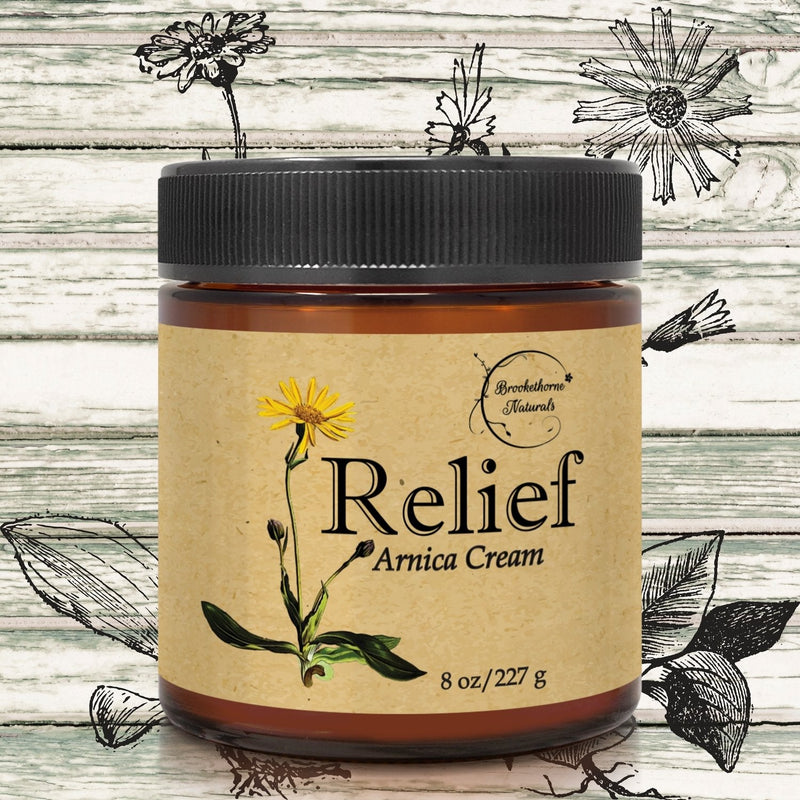 Relief Arnica Cream – Enriched with Lemongrass, Eucalyptus & Rosemary Essential Oils – All Natural Massage Lotion for Sore Muscles & Stiffness. Perfect for Massage Therapy by Brookethorne Naturals - NewNest Australia