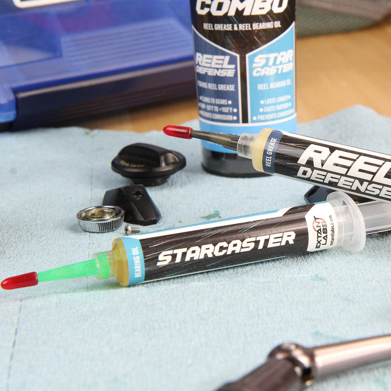 Extant Labs Reel Care Combo: Fishing Reel Oil and Grease Kit, 2X 10ml Syringe - Spinning, Baitcasting, Freshwater, Saltwater, Hardwater Reel Maintenance - Low Temp Performance -50F/-40C - NewNest Australia
