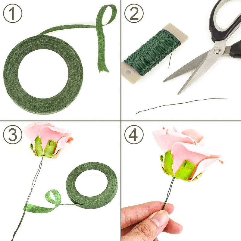 eBoot Floral Arrangement Kit 1/2 Inch Floral Tape, 22 Gauge Floral Wire and 100 Pieces Ball Head Pins - NewNest Australia