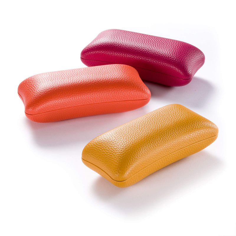 FEFI Hardcase glasses case in an unusual shape - including high-quality glasses cleaning cloth/microfiber cloth XL Orange (Large) - NewNest Australia