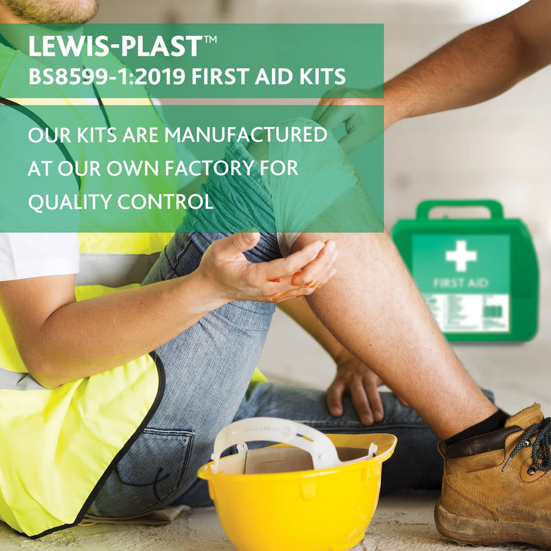 Lewis-Plast Small Premium BS8599-1 Compliant (Low Risk High Risk) First Aid Kit - These Kits Reflect the Changes in Both Workplace Practice and Risks - First Aid Kit For Injuries Single - NewNest Australia