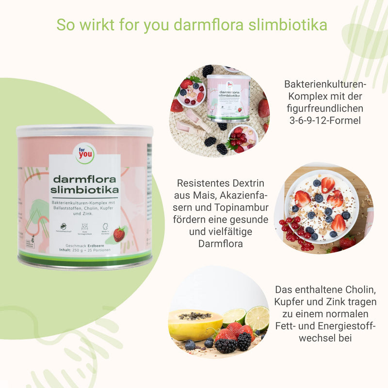 Intestinal Flora Slimbiotika 250G | Bacterial Culture Complex With Lactobacilli And Bifidobacteria, Fiber, Choline, Copper And Zinc. With Stevia. | With The Figure-Friendly 3-6-9-12 Formula - NewNest Australia