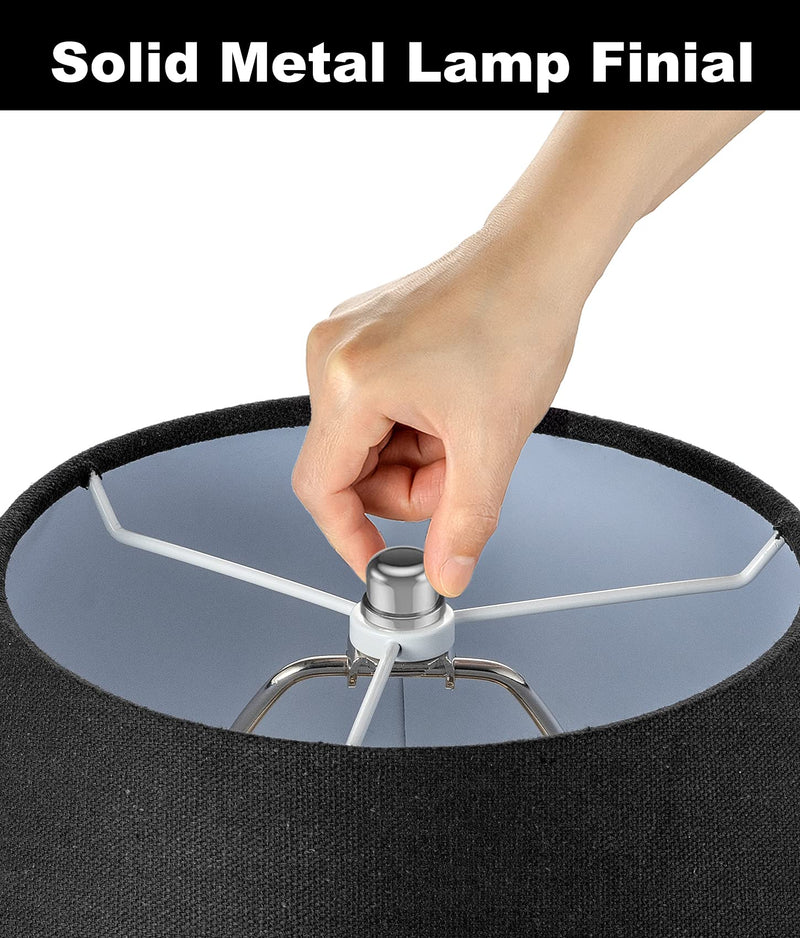 6 inch Lamp Shade Harp Holder 2 Set, Silver Detachable Heavy Duty Bracket with Standard Saddle Base and Solid Metal Lamp Finial for Table and Floor Light Fitting (Plated Nickel) 6 Inches - NewNest Australia