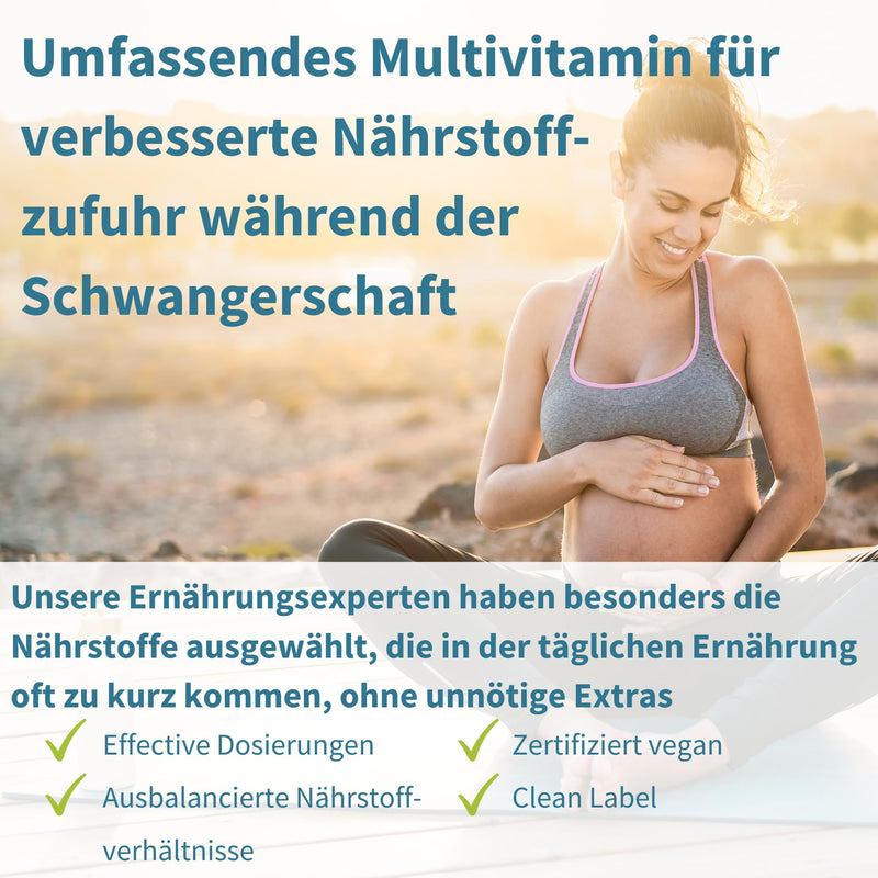 Pregnancy vitamins - 23 vegan nutrients for pregnancy & postpartum, with folic acid as folate & compatible iron, 60 tablets, from Igennus - NewNest Australia