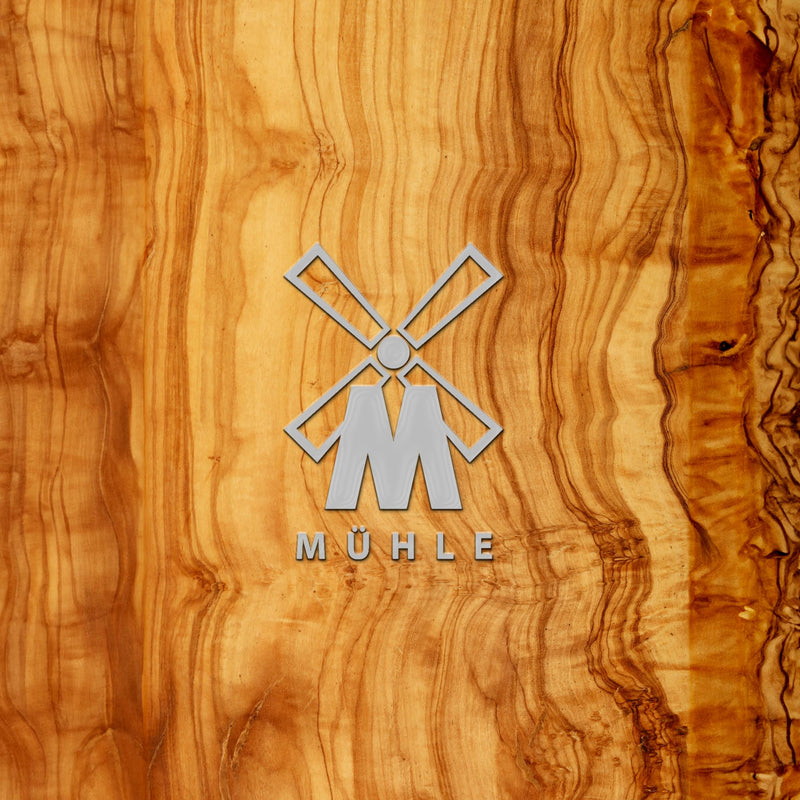 MÜHLE Vivo shaving brush - shaving brush made of pure badger hair - handle made of fine olive wood and chrome-plated metal accents - NewNest Australia
