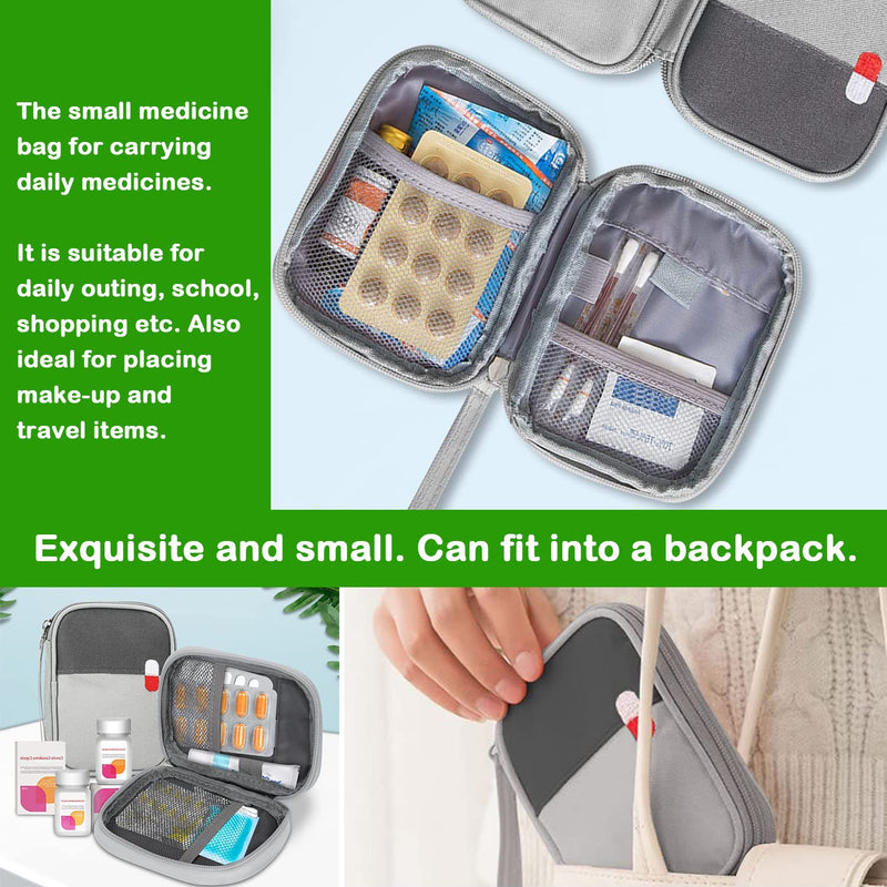 Coatcool Pack Of 2 Travel Medicine Bag Large Capacity Emergency Bag Empty First Aid Bag Waterproof Medicine Storage Bag Portable Medicine Bag Travel Pharmacy For Camping Home, Grey - NewNest Australia