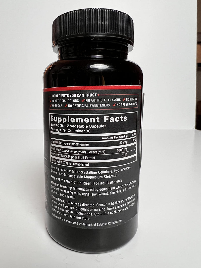 Black Maca Root Vitality Supplement for Men with Superior Absorption and Power, Natural Maca Negra Extract, Fundamentals Series, 1000mg, Force Factor, 120 Capsules (2-Pack) 60 Count (Pack of 2) - NewNest Australia