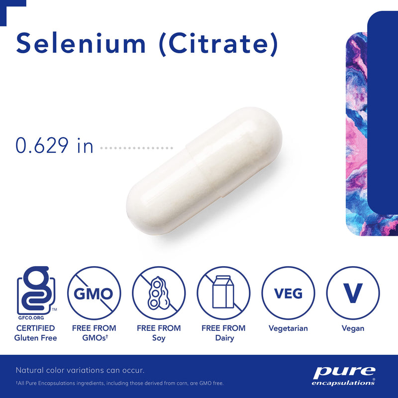 Pure Encapsulations - Selenium (Citrate) - Hypoallergenic Antioxidant Supplement for Immune System Support - 60 Capsules 60 Count (Pack of 1) - NewNest Australia