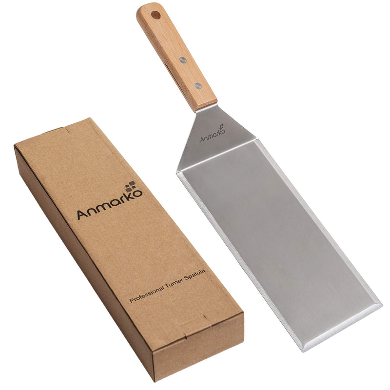 NewNest Australia - Stainless Steel Metal Griddle 4 x 8 inch Spatula - Spatula Hamburger Turner Scraper - Pancake Flipper - Great for BBQ Grill and Flat Top Griddle - Commercial Grade 