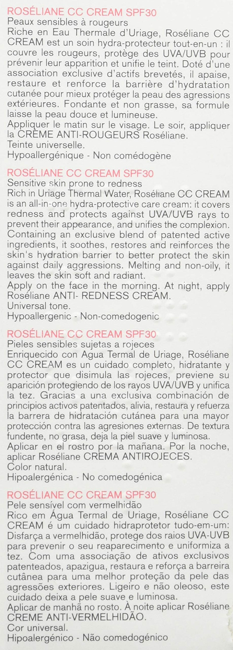 Uriage Roseliane SPF 30 Universal Tone CC Cream, 40 ml - NewNest Australia