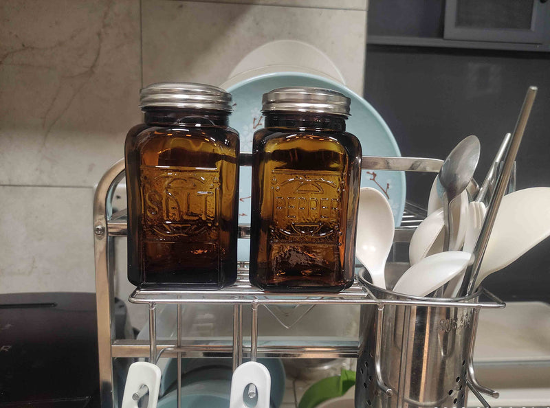Ritadeshop Depression Style Glass Salt and Pepper Shakers (Amber) Amber - NewNest Australia