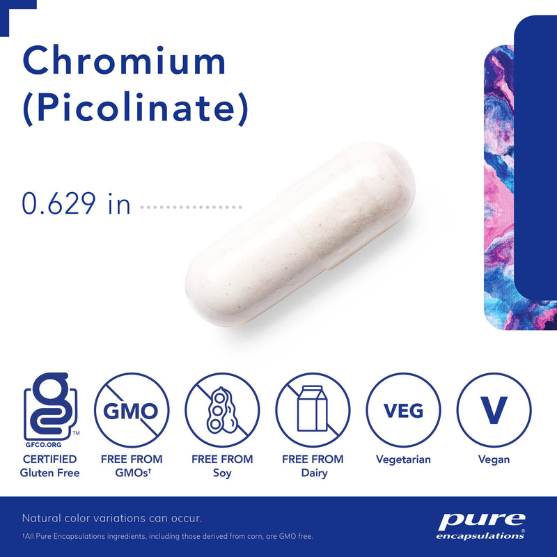 Pure Encapsulations Chromium (Picolinate) 200 mcg | Hypoallergenic Supplement for Healthy Lipid and Glucose Metabolism Support* | 60 Capsules 60 Count (Pack of 1) - NewNest Australia