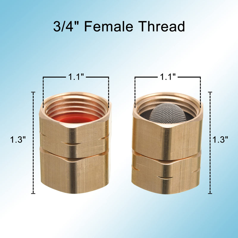 M MINGLE Garden Hose Adapter, Female to Female, 3/4 Inch Heavy Duty Brass Connect Fittings with Dual Swivel, Pressure Washer to Garden Hose Connector, 2-Pack with Extra 4 Washers and 1 Filter - NewNest Australia