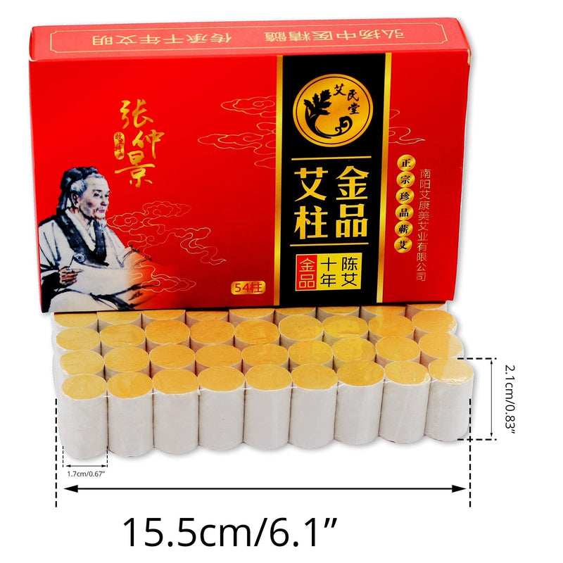 10-Years Purity 60:1 Ratio Pure Moxibustion Sticks Rolls 艾灸柱54pcs/Box, Moxibustion Patches Nature Wormwood Leaf Moxa Sticker Paste 12pcs 艾灸贴 Moxa Stick and Patch - NewNest Australia