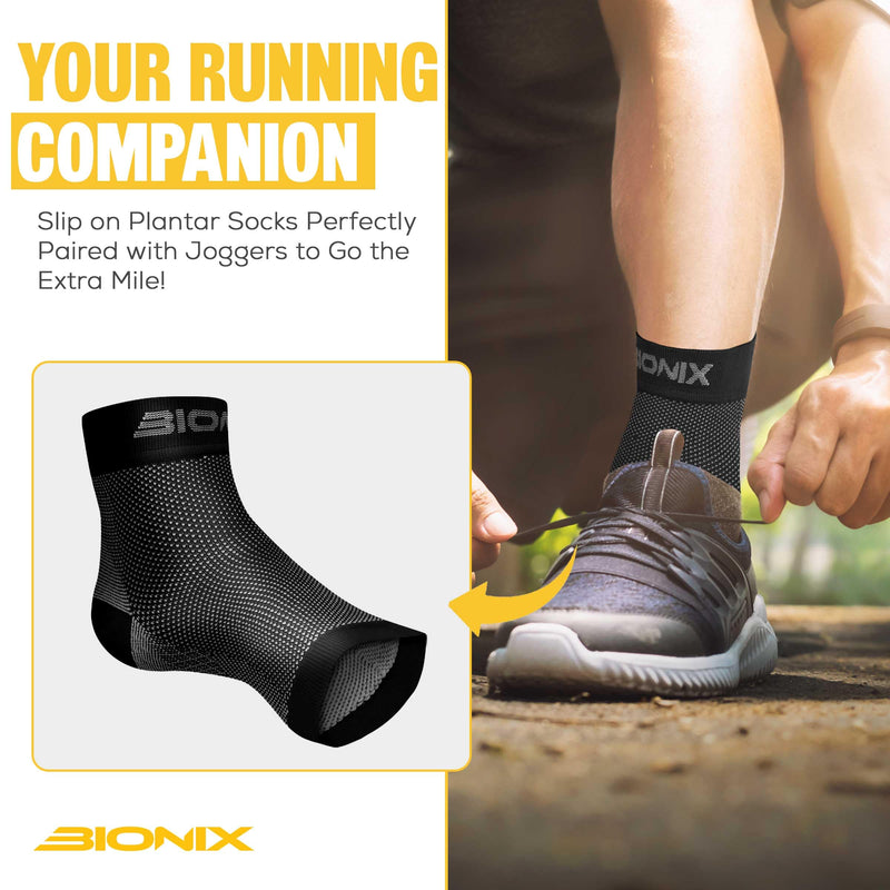 Plantar Fasciitis Foot Socks | Best Compression Sleeve for Ankle Arch & Heel Achilles Tendon Supports Brace | Men and Women Night Splint Pain Relief | Black S/M (Women 2 to 5.5 / Men 5.5 to 8) - NewNest Australia