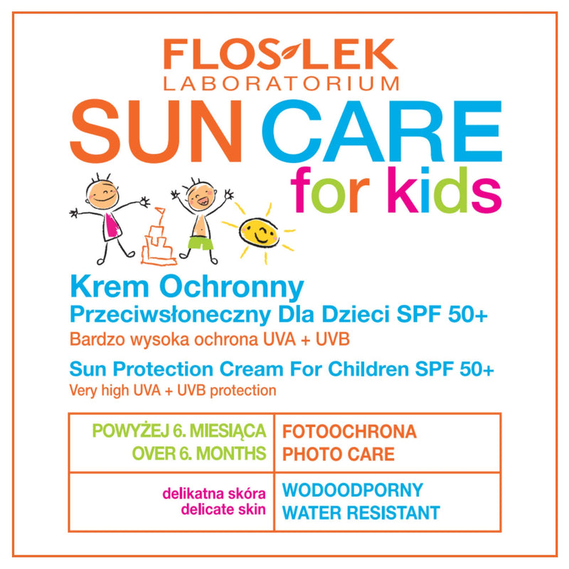 FLOSLEK Sun Protection Cream for Children SPF 50+ | 50 ml | Delicate Skin Protection | Intended for Kids Over 6 Months Old | Manufactured in EU - NewNest Australia