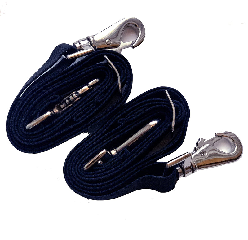 Majestic Ally Pack of 2 Adjustable Length Horse Blanket Sheet Replacement Elastic Leg Strap with Double Swivel Snaps - Navy - NewNest Australia