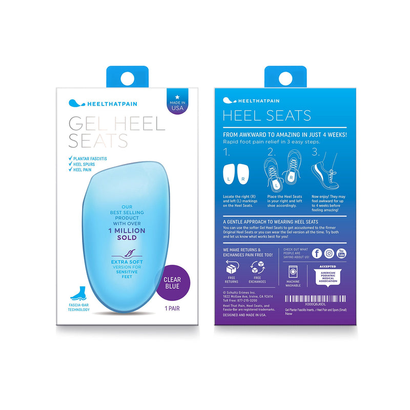 Heel That Pain Gel Plantar Fasciitis Insoles | Heel Seats Foot Orthotic Inserts, Heel Cups for Heel Pain and Heel Spurs | Patented, Clinically Proven, 100% Guaranteed (Large) Soft Gel L (Pack of 1) - NewNest Australia