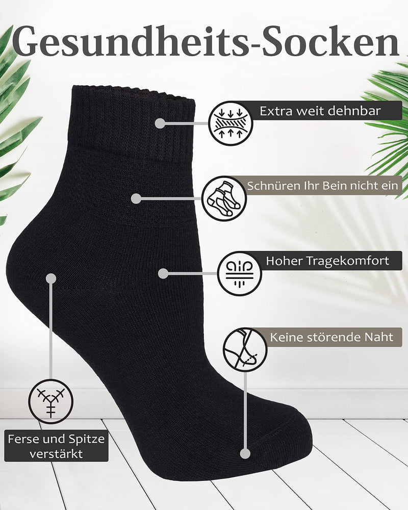 Diabetic Bamboo Socks with Lycra for Women: Ankle High; for business and leisure; suitable for pregnant women and seniors; 4 pairs 39-42 black - NewNest Australia