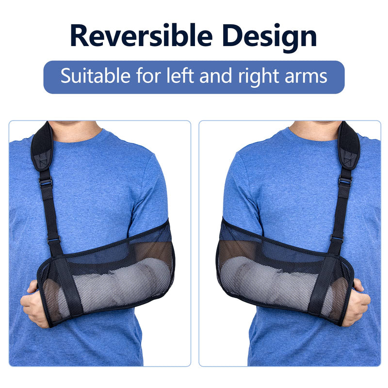 Mesh Arm Sling Shoulder Lightweight Breathable Arm Shoulder Sling Adjustable Shoulder Loop With Foam Neck Pad For Unisex Right Left For Wrist Hand Elbow Arm Injured - NewNest Australia