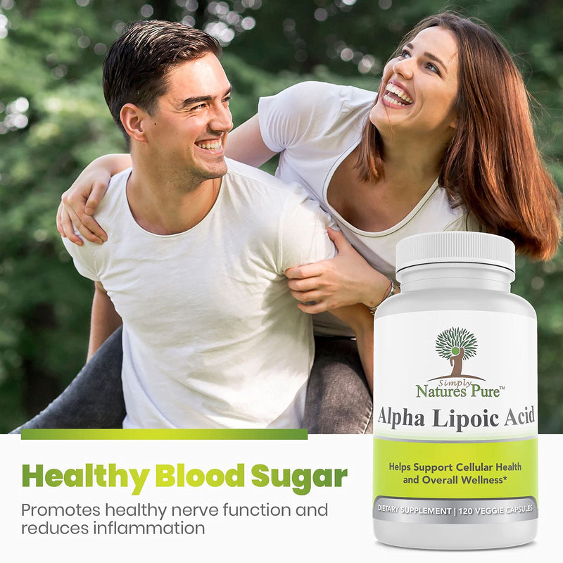 Simply Nature's Pure Alpha Lipoic Acid 600mg 120 Veggie Capsules RLA R-LA R-Lipoic S-Lipoic, ALA, Non-GMO Thioctic Acid 4 Month Supply 120 Count (Pack of 1) - NewNest Australia