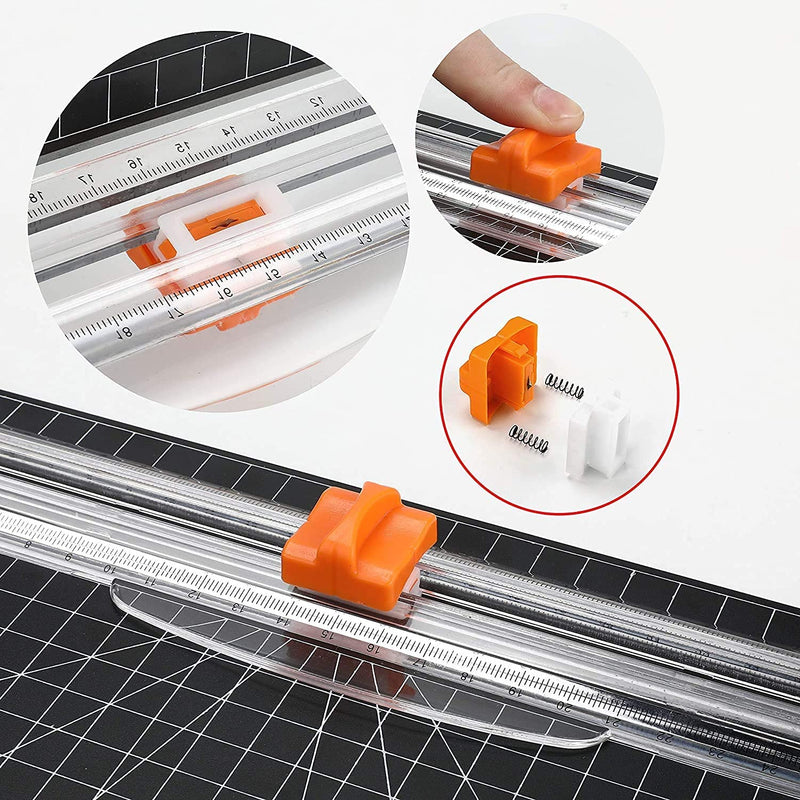 A4 Paper Cutter 12 Inch Titanium Paper Trimmer Scrapbooking Tool with Automatic Security Safeguard and Side Ruler for Craft Paper, Label, Photo and Cardstock - NewNest Australia